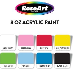 Rose Art 8ct of 8oz Acrylic Paints